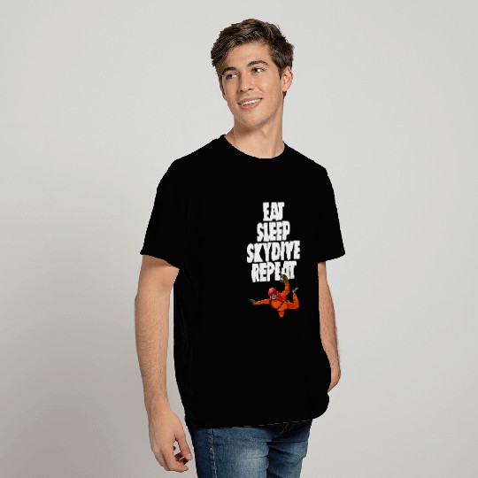 Eat Sleep Skydive Repeat Orange T Shirts