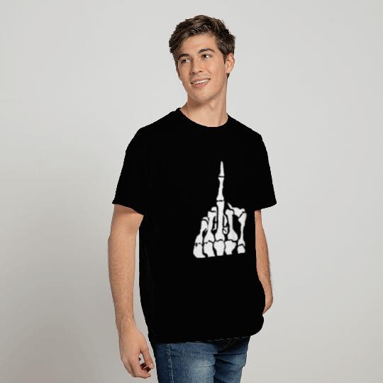 Middle Finger Skeleton Hand Funny Skull T Shirts