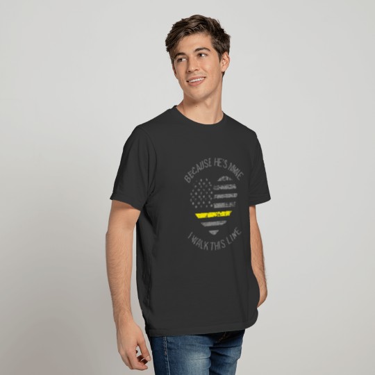 Tow Wife Thin Yellow Line Flag Heart T-shirt