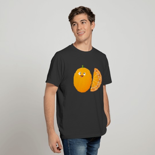 Cute happy orange citrus fruit cartoon T Shirts