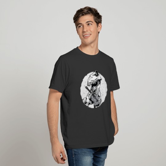 Dinosaur Playing Guitar Acoustic Electric T-shirt