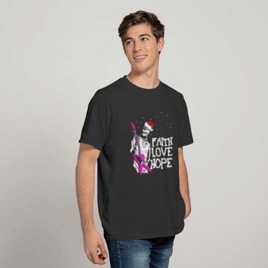 Skeleton Playing Guitar Faith Hope Love Cool T-shirt