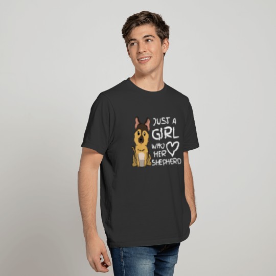 Just a Girl Who Loves Her German Shepherd Dog Pupp T Shirts