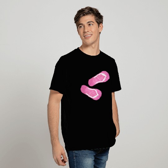 Flip Flops Summer Beach pink Fur soft Fun Holiday T Shirts