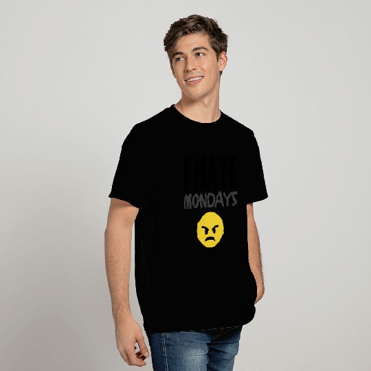 I Hate Mondays - Angry Face (black text version) T Shirts