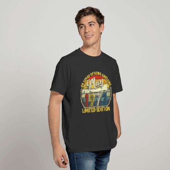48th Birthday Gifts 48 Years Old Retro Born In May T-shirt
