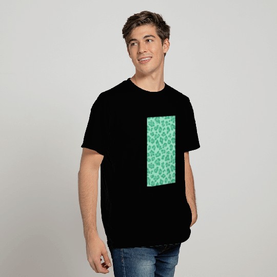 Light Mint Seafoam Green Leopard Print T Shirts