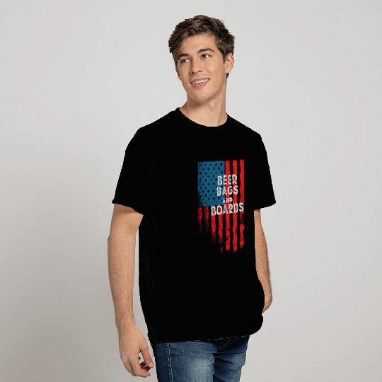 Beer Bags and Boards Cornhole Usa Flag T Shirts