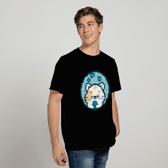 Kawaii Cat Playing Wool Ball T Shirts