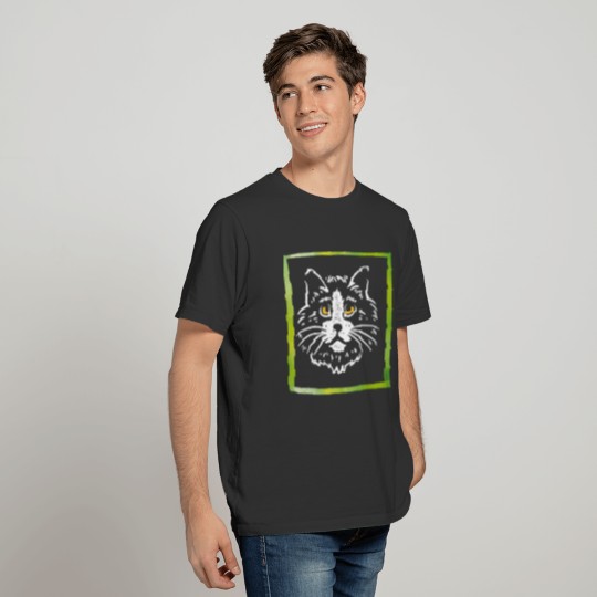 cute Cat Face with stylish frame T-shirt