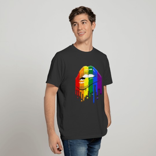 LGBT Rainbow Lips Pride Gay Homosexual Lesbian T-shirt