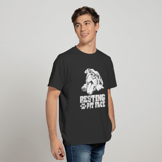 Resting Pit Face Funny Pitbull Funny Gift Gift Tee T-shirt