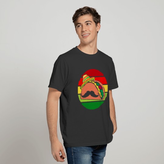 Mustache Taco Sombrero Cinco de Mayo Sunset T-shirt