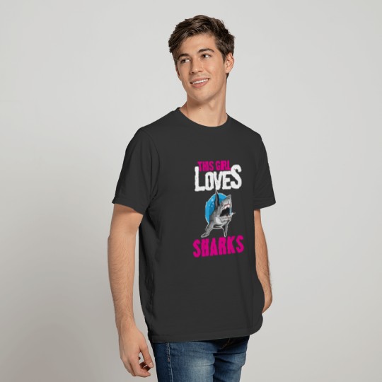 6 this girl loves sharks T-shirt
