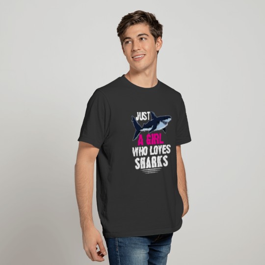 11 just a girl who loves shark T-shirt