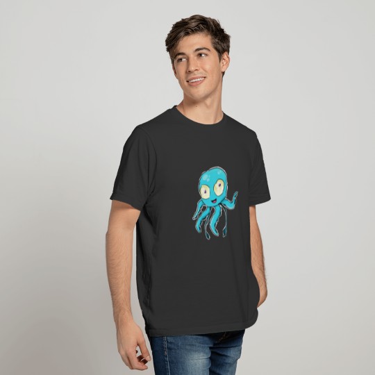 Cute Octopus Chibi Kraken Kawaii Squid Sea Dweller T-shirt