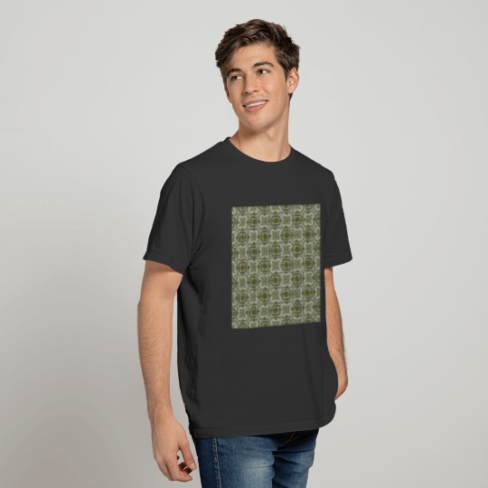 Trendy Green Gray Abstract Pattern T-shirt