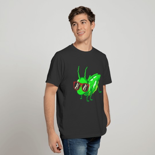Grasshopper Wearing Eyeglasses Funny Insect Kids T Shirts