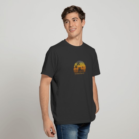 Retro Redondo Beach Sunset Surfing Palm Tree T-shirt