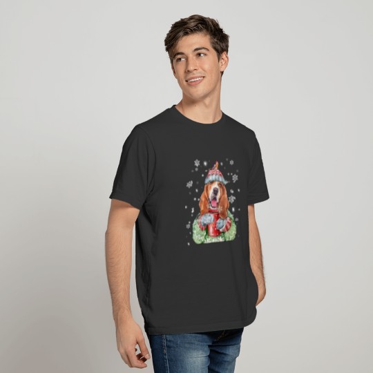 Basset Hound Warm Winter Christmas T-shirt