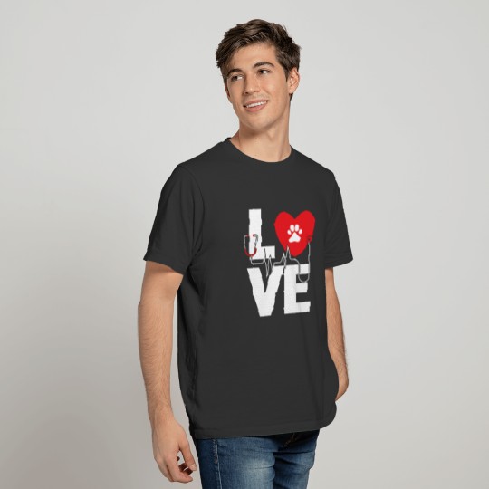 Love Heart For Animals Paw T-shirt