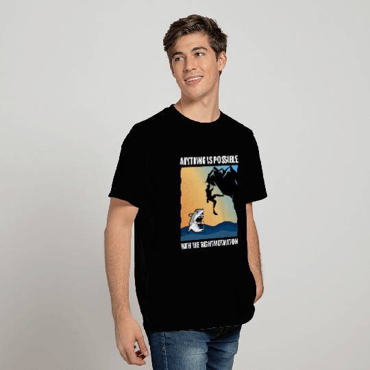 Rock Climbing Bouldering Climber Shark Fish Funny T Shirts