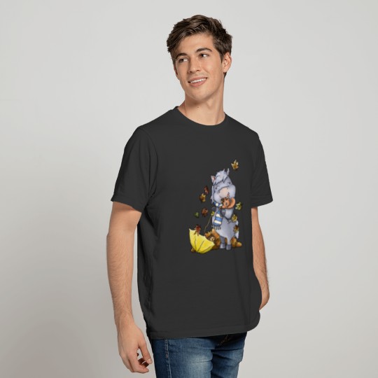 Pony grey horse loves autumn T-shirt