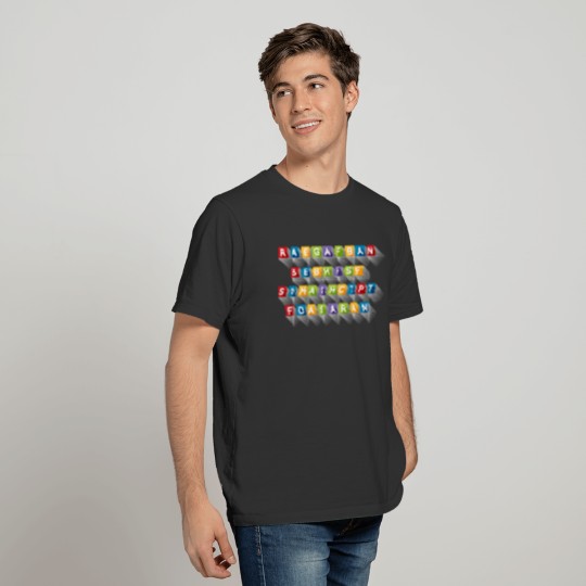 rabgafban words colorful T-shirt