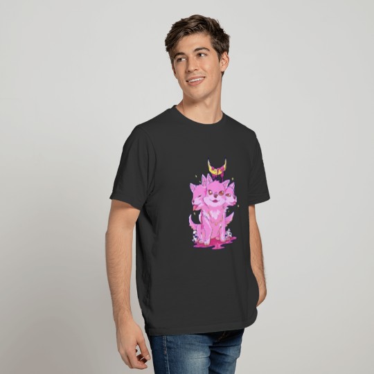 3 Headed Dog Kawaii Pastel Goth T-shirt