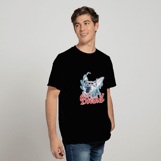 Beach bound with surfing skeleton T Shirts