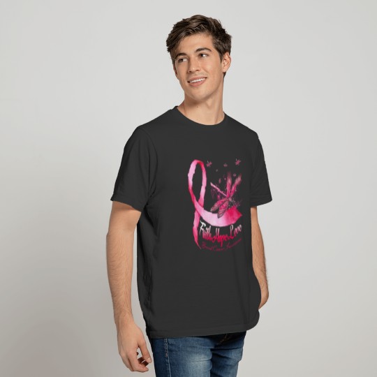 Faith Hope Love Dragonfly Breast Cancer Awareness T-shirt