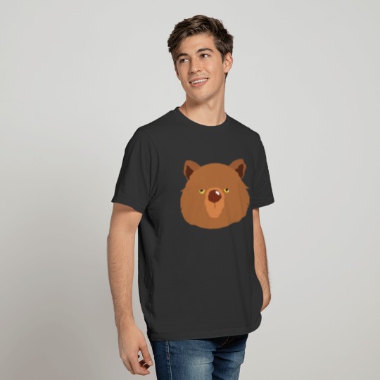Angry bear face in brown T Shirts