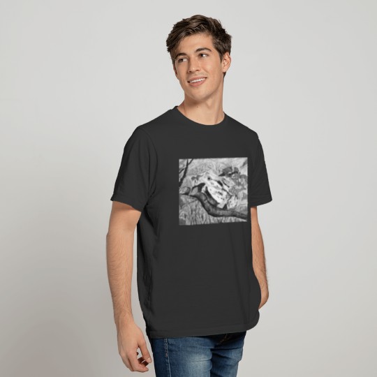 Frog in the forest black and white graphic T Shirts