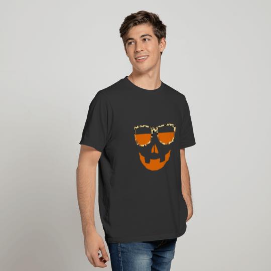 Jack O Lantern Pumpkin Face Hallowen Leopard Glass T-shirt
