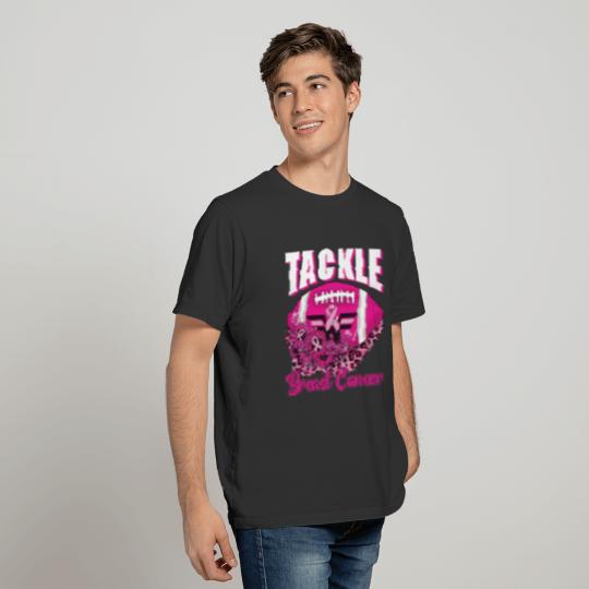 Tackle Football Pink Ribbon Breast Cancer T-shirt