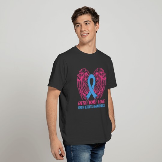 Birth Defects Awareness Pink Blue Ribbon Men Women T-shirt