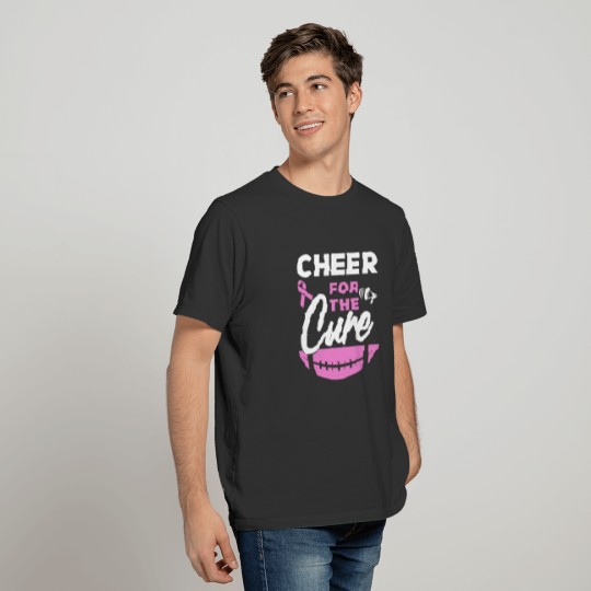 Cheer For The Cure Breast Cancer Ribbon Football T-shirt