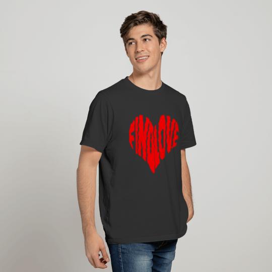 Find Love Heart Shape Positive Emotion Symbol T-shirt