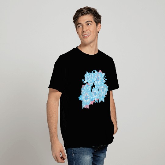 Transgender Pride Hibiscus Flowers and Droplets T Shirts