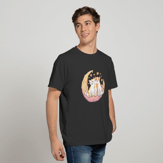 Kawaii Cat Purple Moon Celestial Astrologer Gift T-shirt