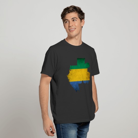Gabon Flag Map T-shirt