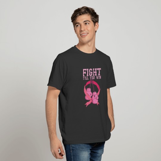Fight Breast Cancer Fighter Boxing Boxer Pink Ribb T-shirt