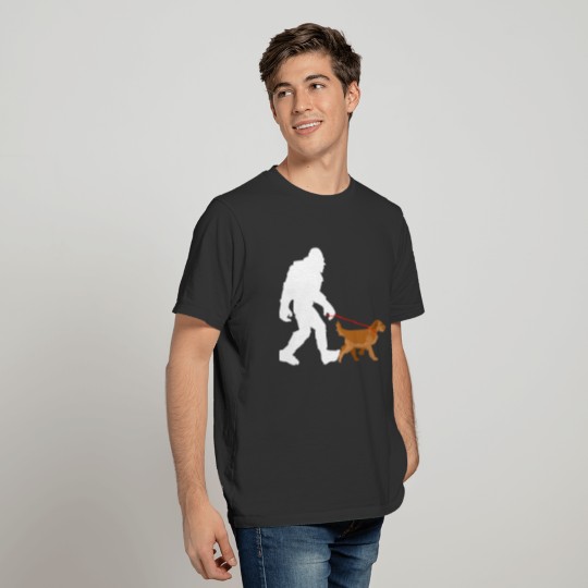 Bigfoot Walking Golden Retriever Retriever Dog Lov T-shirt
