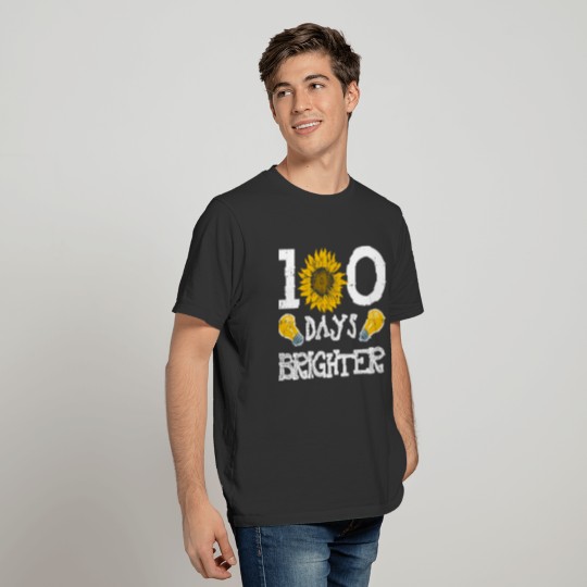 100 Days Of School Sunflower Brighter Teacher Stud T Shirts