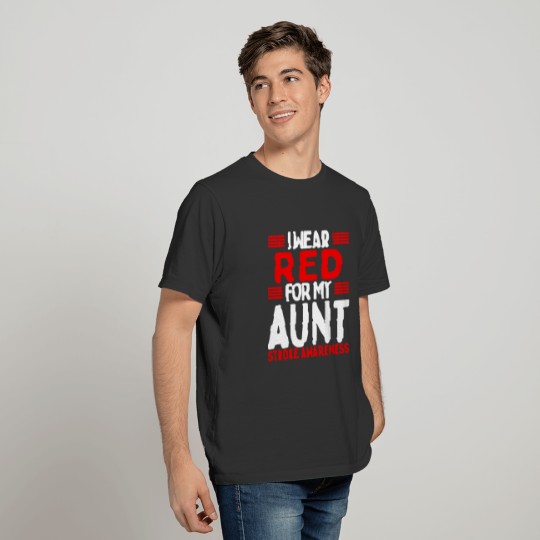 Red Aunt Niece Stroke Awareness Auntie T-shirt