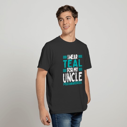 Teal Men Niece Veteran PTSD Awareness Uncle T Shirts
