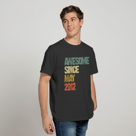 Awesome Since May 2012 7 Years Old 7Th Birthday Gi T-shirt