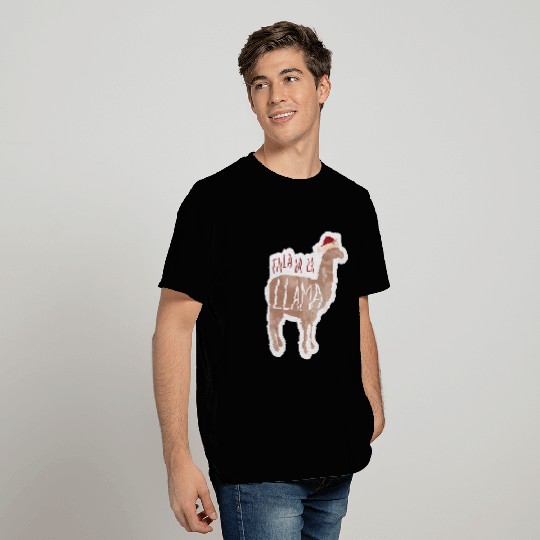 Fa la la llama - funny Christmas greeting T Shirts