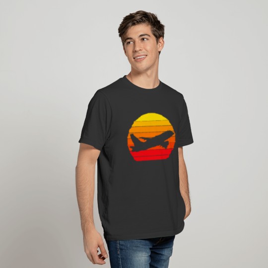 Retro airplane sunset T-shirt