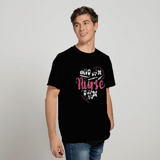 Valentine's Day Nurse Heart Medical Worker Nursing T Shirts